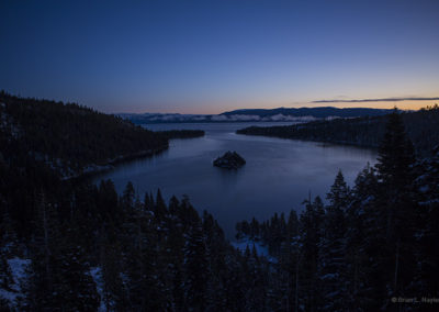 Predawn lake view