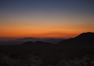 Predawn light over desert vista