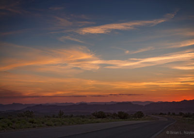 Desert view sunset